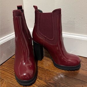Aldo Burgundy Ankle Boots, Size 7